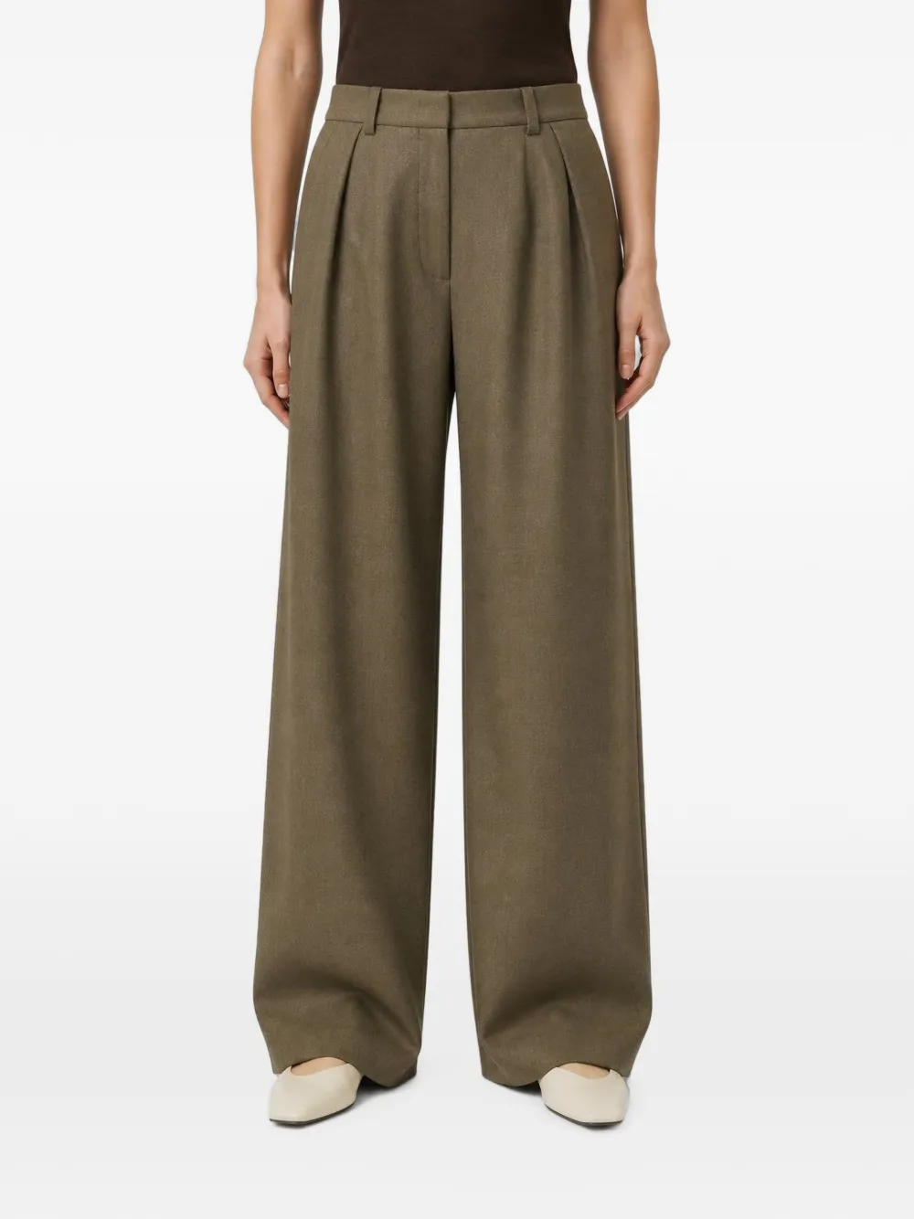 RETORI Sartorial broek met dubbele plooien Bruin