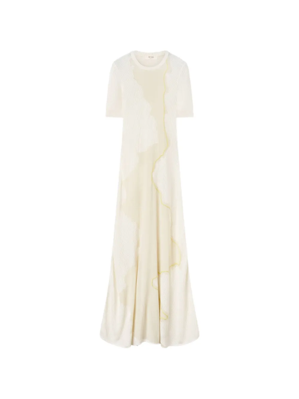 RETORI Struggle and Peace mixed-media inserts maxi dress - Toni neutri