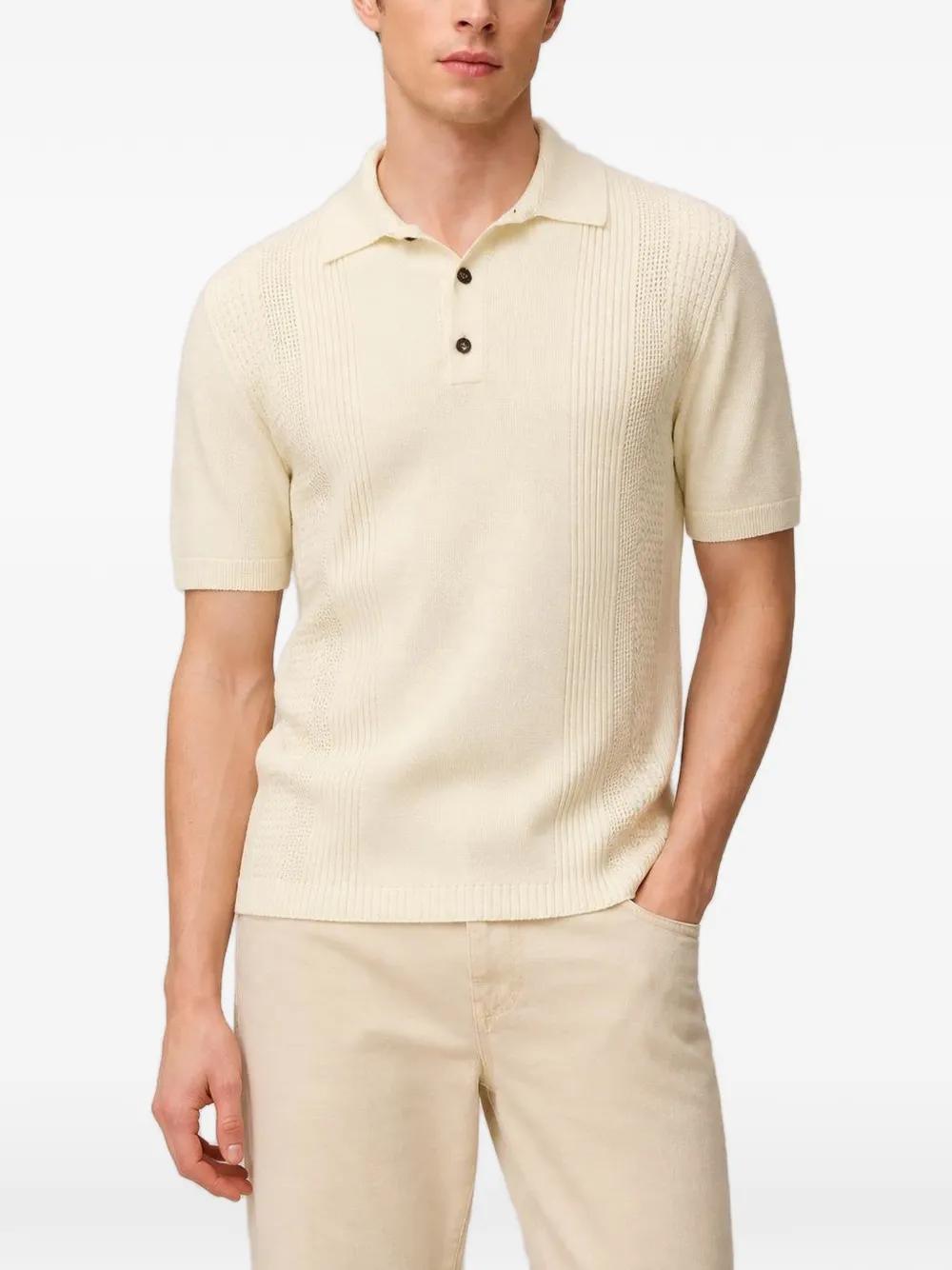 RETORI knitted polo shirt Beige