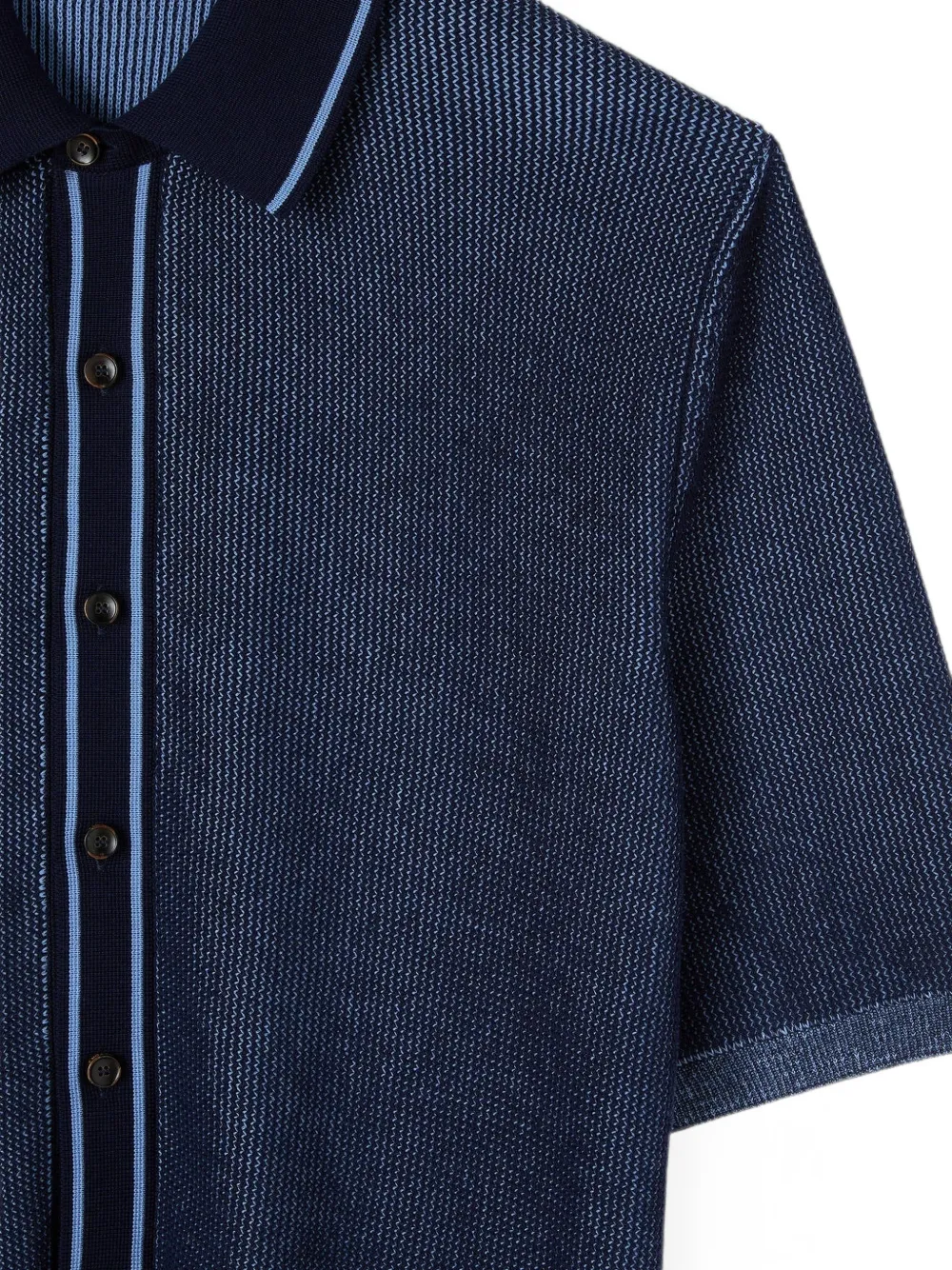 RETORI Vanisé-gebreid poloshirt Blauw