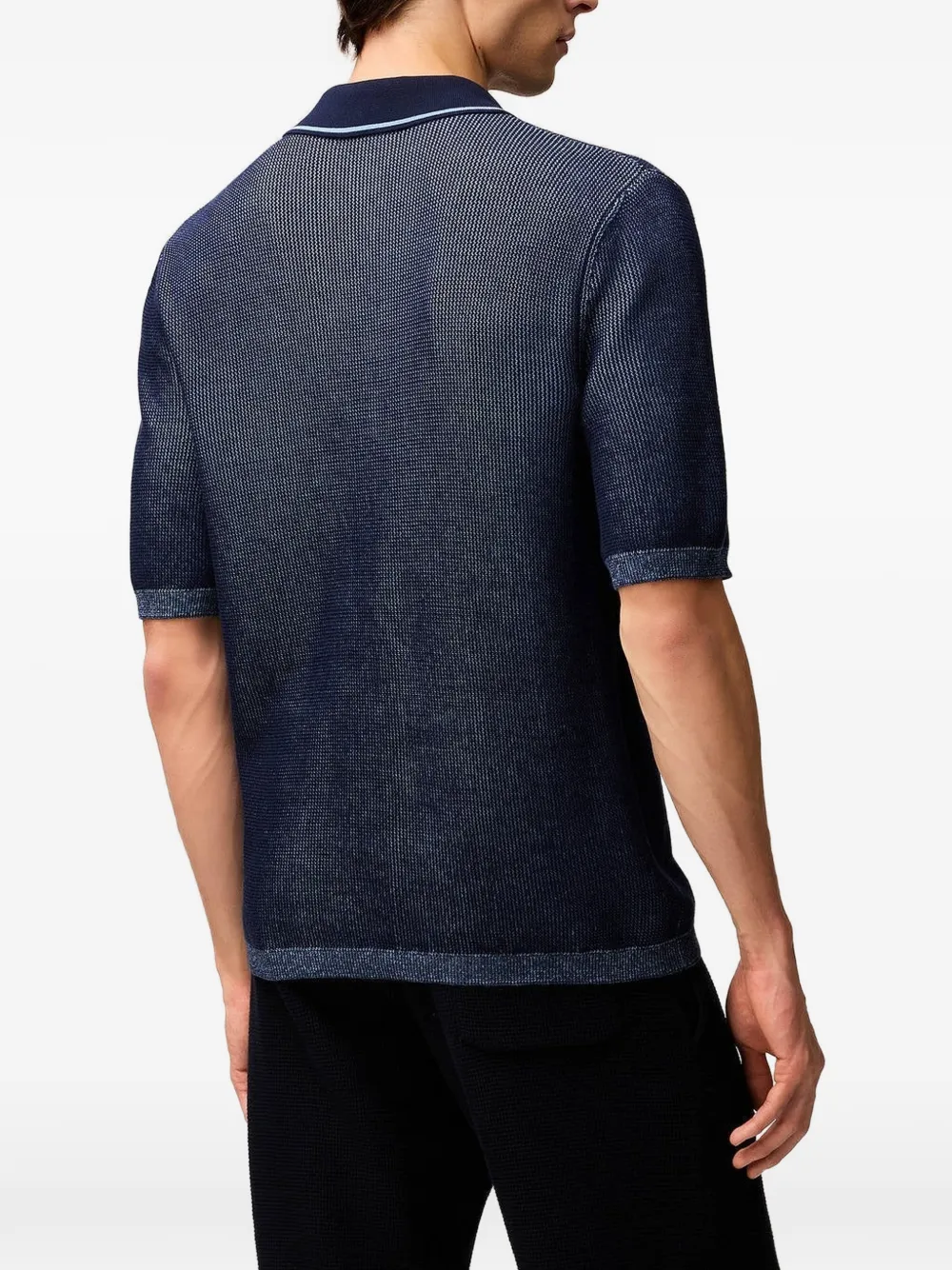 RETORI Vanisé-gebreid poloshirt Blauw
