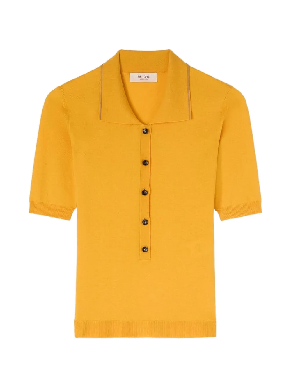 RETORI stripe-detail polo shirt - Gelb
