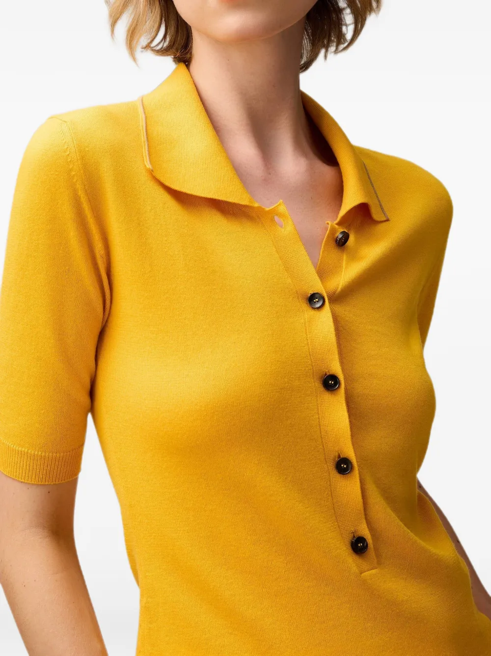 RETORI Poloshirt met gestreept-detail Geel