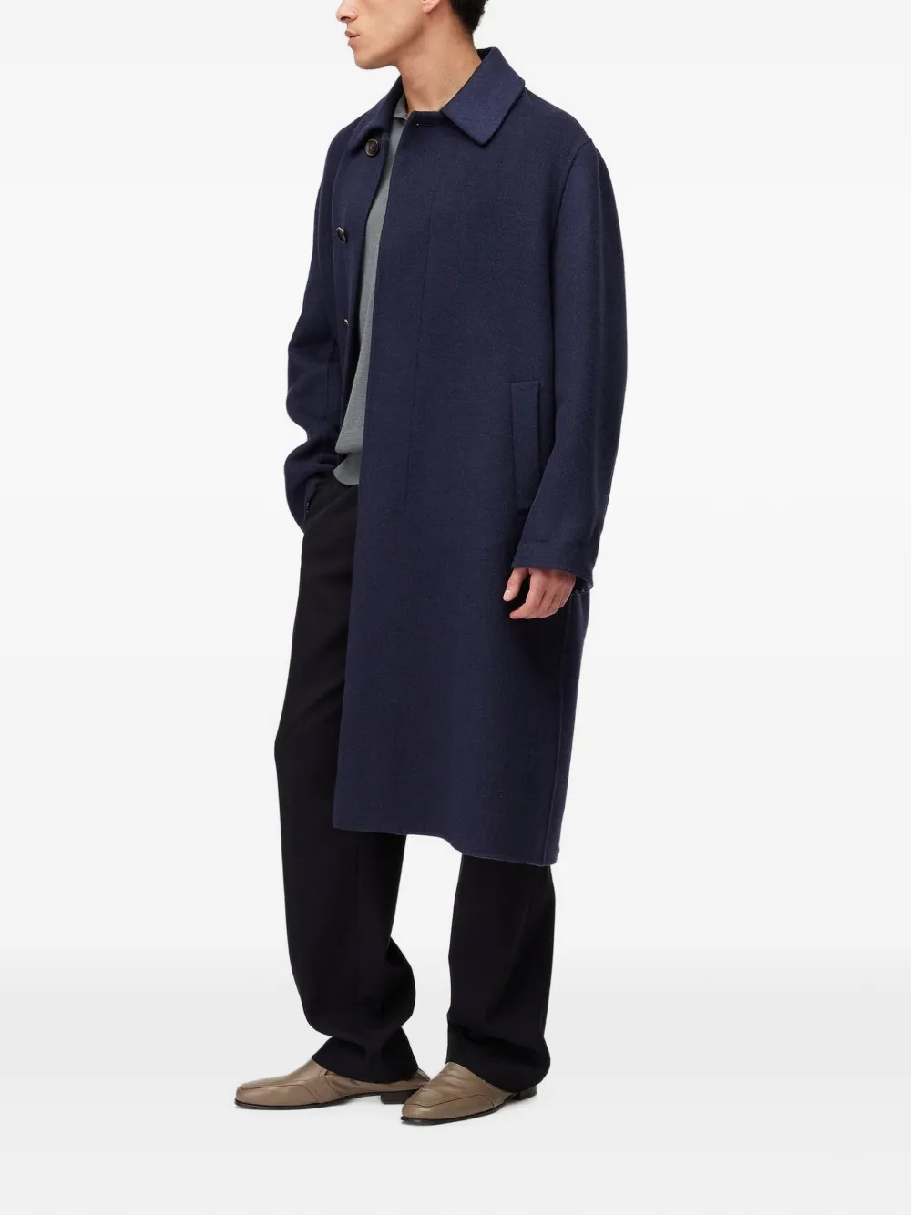 RETORI Omkeerbare jas met geruit jacquard Blauw