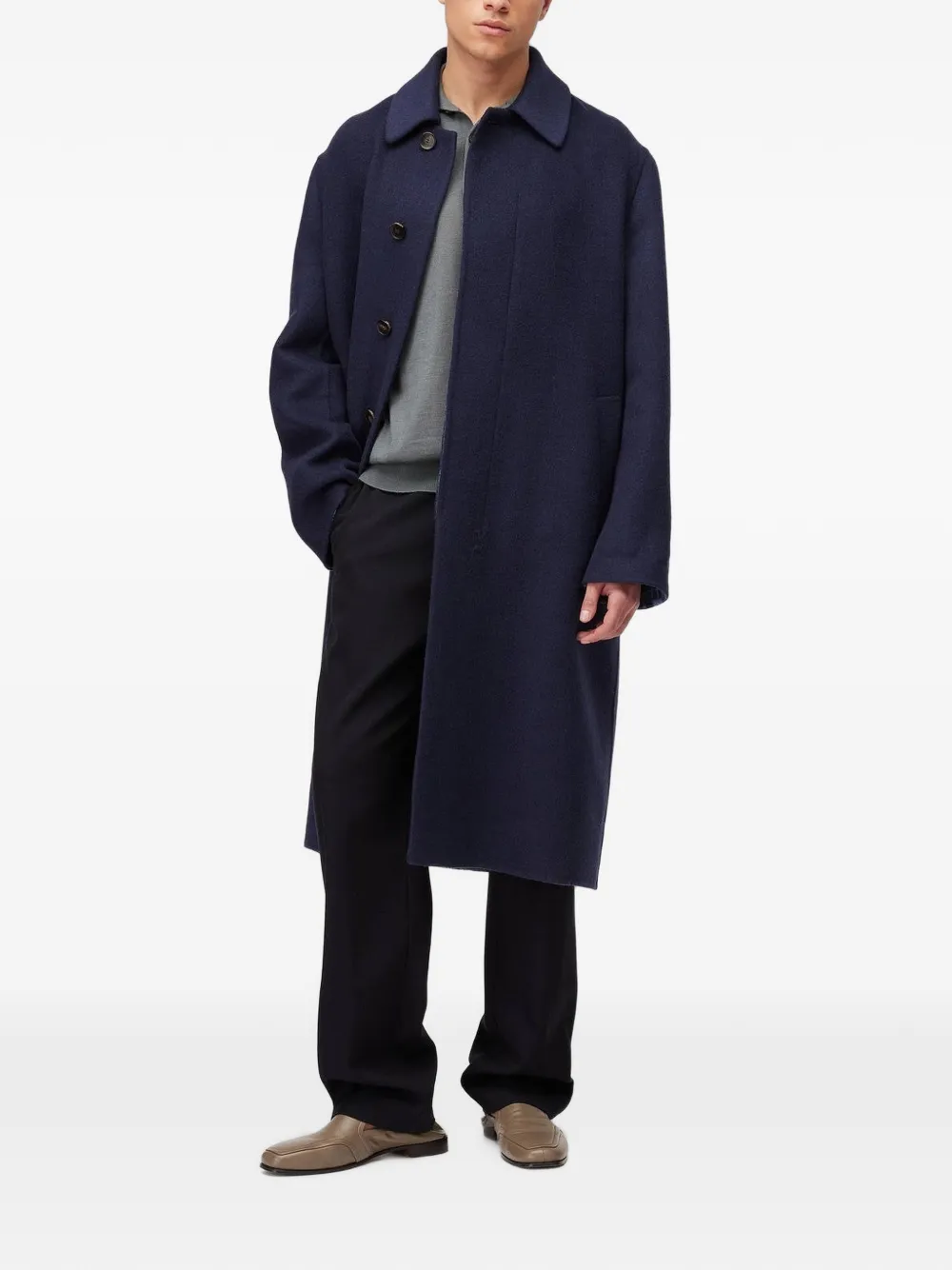 RETORI Omkeerbare jas met geruit jacquard Blauw