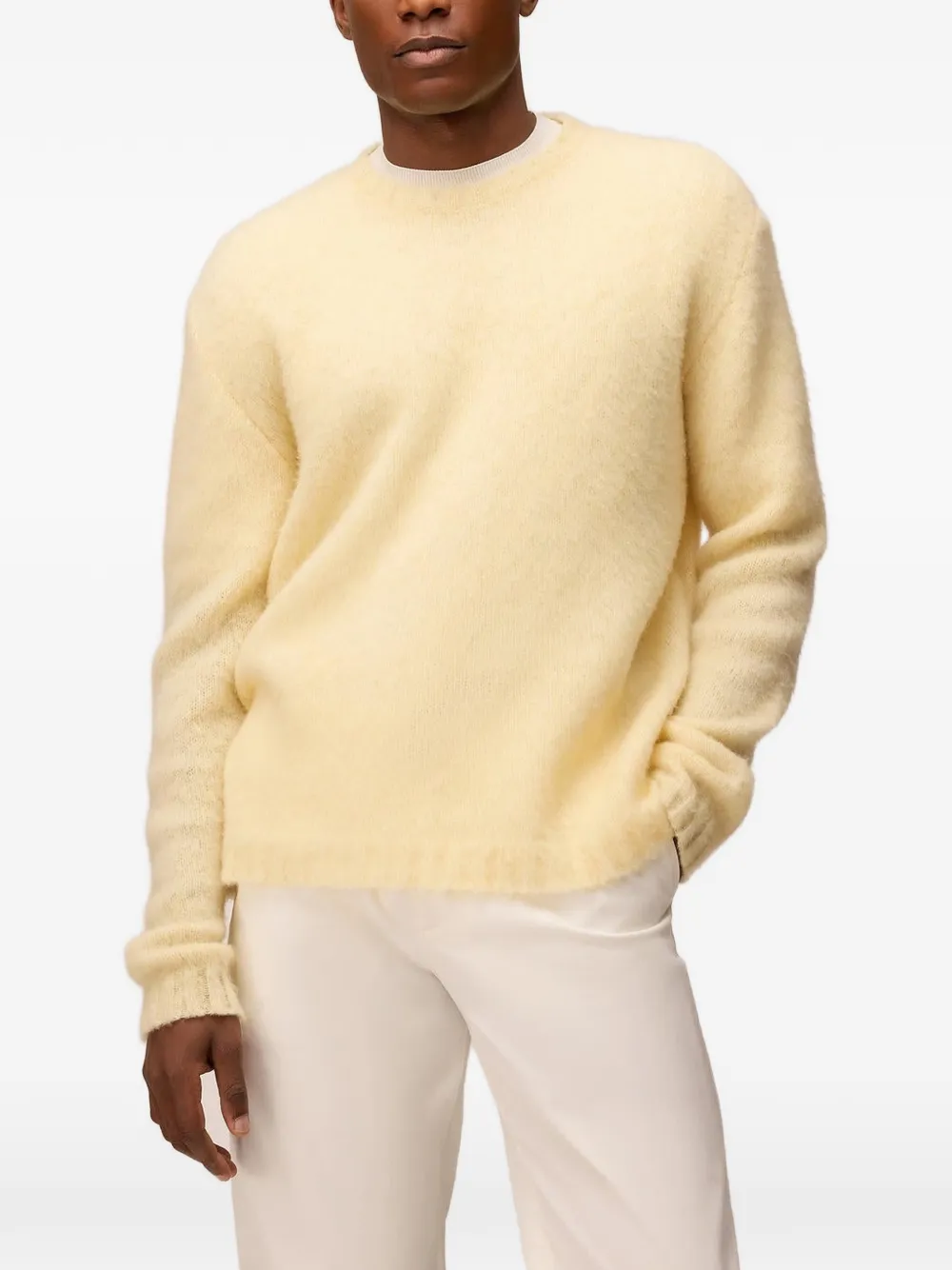 RETORI Kasjmier sweater met ronde hals Geel