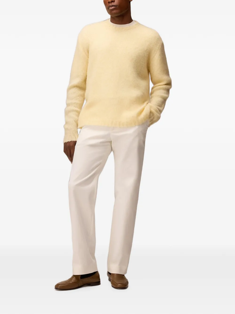 RETORI Kasjmier sweater met ronde hals Geel