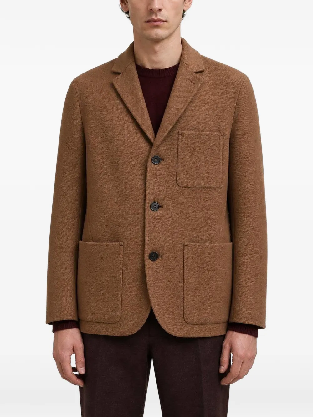 RETORI Tweekleurige blazer met speld Bruin