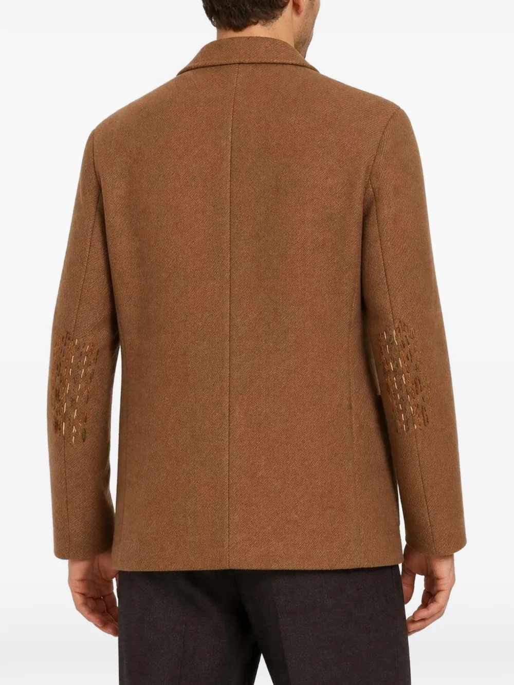 RETORI Tweekleurige blazer met speld Bruin