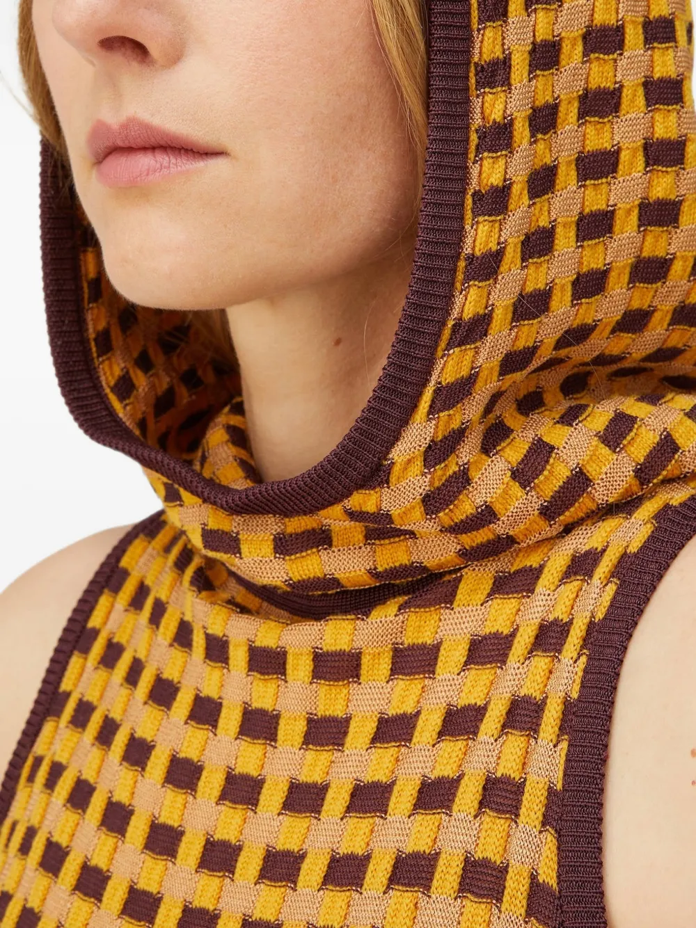 RETORI Maxi-jurk met capuchon Geel