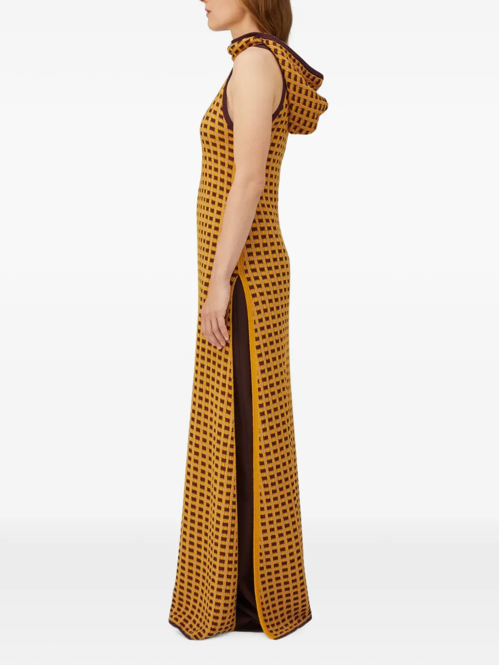 RETORI Maxi-jurk met capuchon Geel