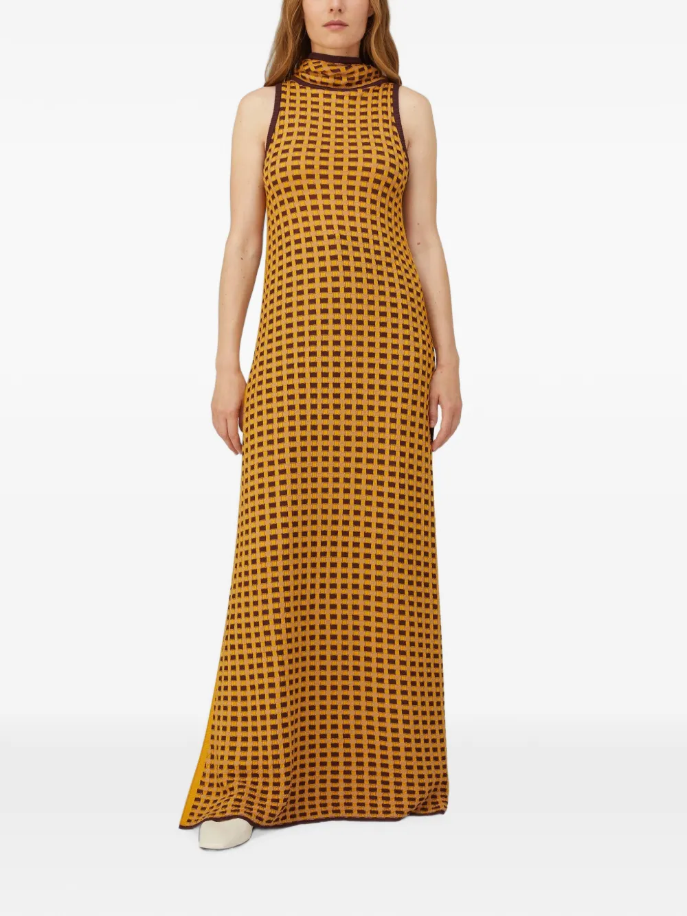 RETORI Maxi-jurk met capuchon Geel