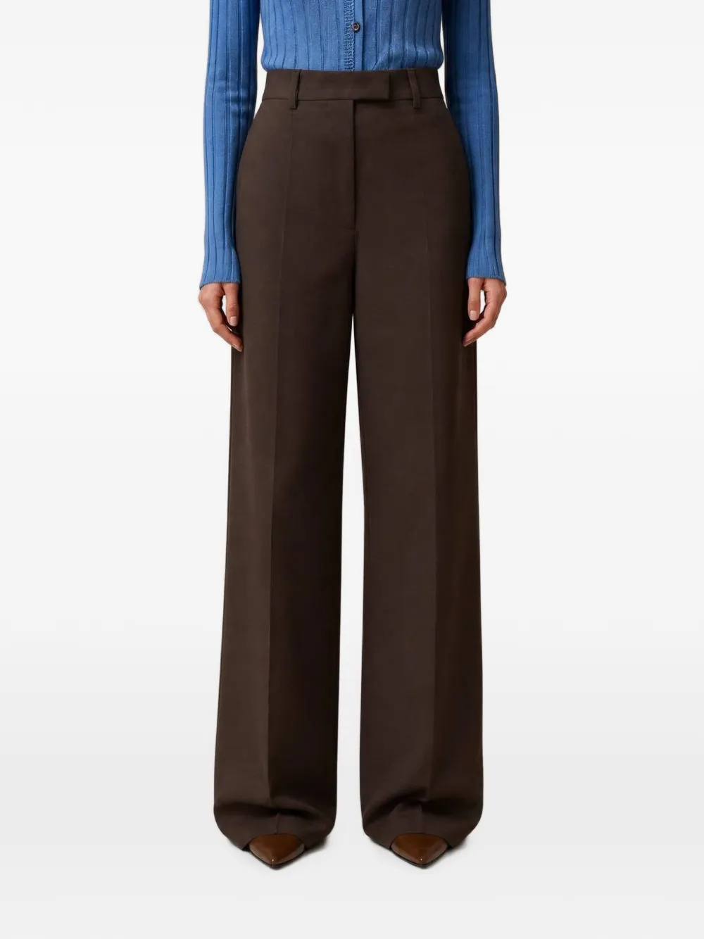 RETORI peach touch linen tailoring pants - Marrone