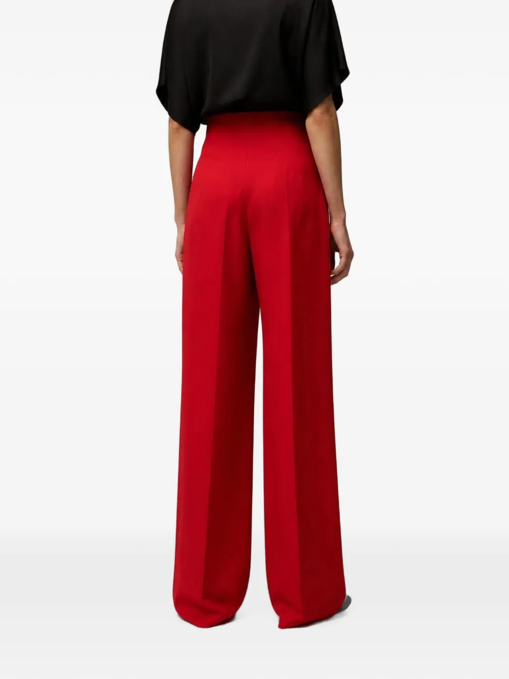 RETORI Cady high-waist broek met wijde pijpen Rood