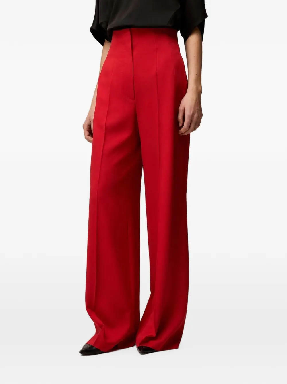 RETORI Cady high-waist broek met wijde pijpen Rood