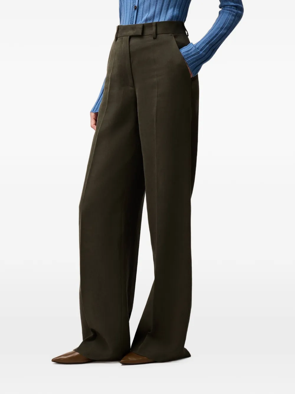 RETORI pleated wide-leg trousers - Verde