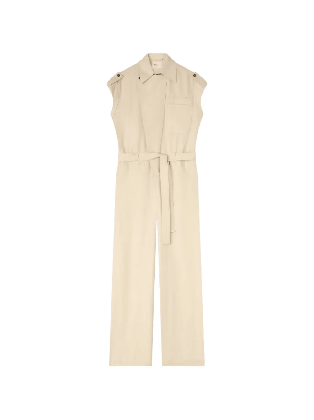 Retori Belted Silk Jumpsuit In Neutral