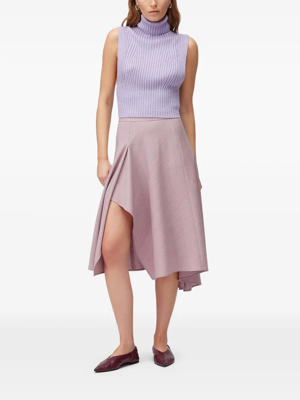RETORI asymmetrical midi skirt Roze