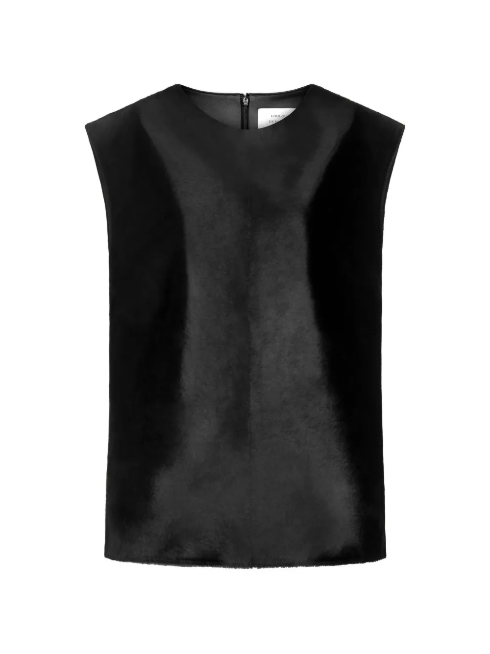 LouLou de Saison Juni Bluse aus Leder - Schwarz