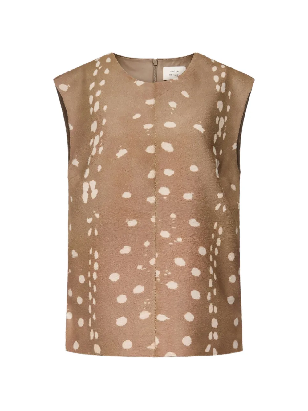 LouLou de Saison Blusa smanicata Kena con stampa - Marrone