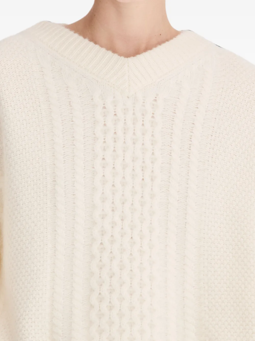 LouLou de Saison Lucio kabelgebreide wollen trui Beige