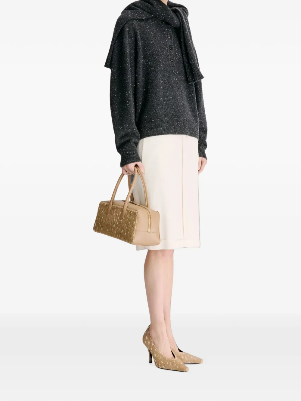 LouLou de Saison Malo oversized kasjmier henley trui Grijs