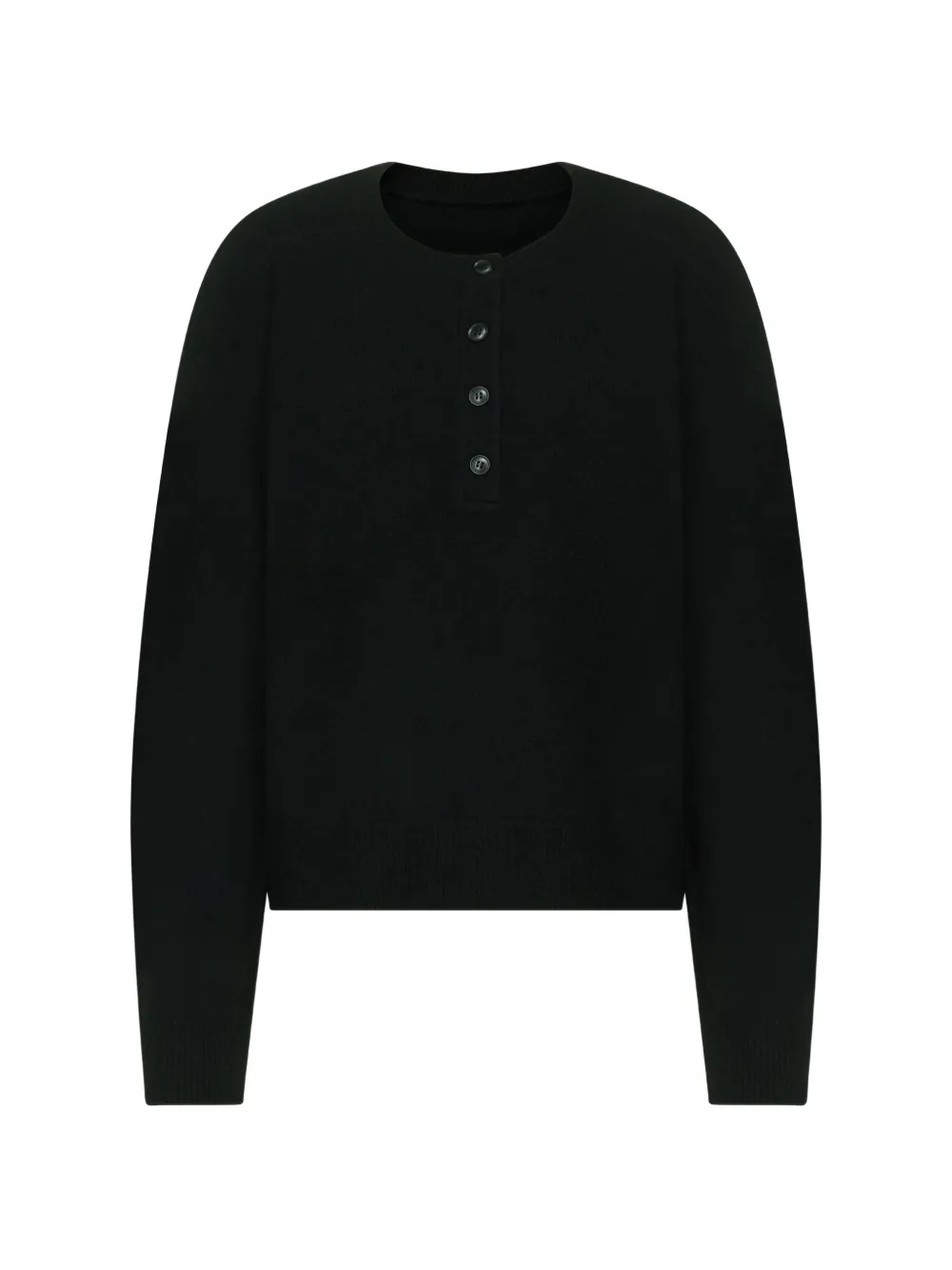 LouLou de Saison Malo oversized cashmere henley sweater - Nero