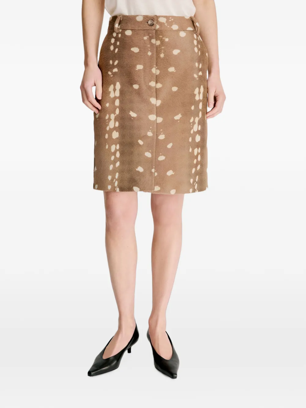 LouLou de Saison Mica midi-rok met print Bruin