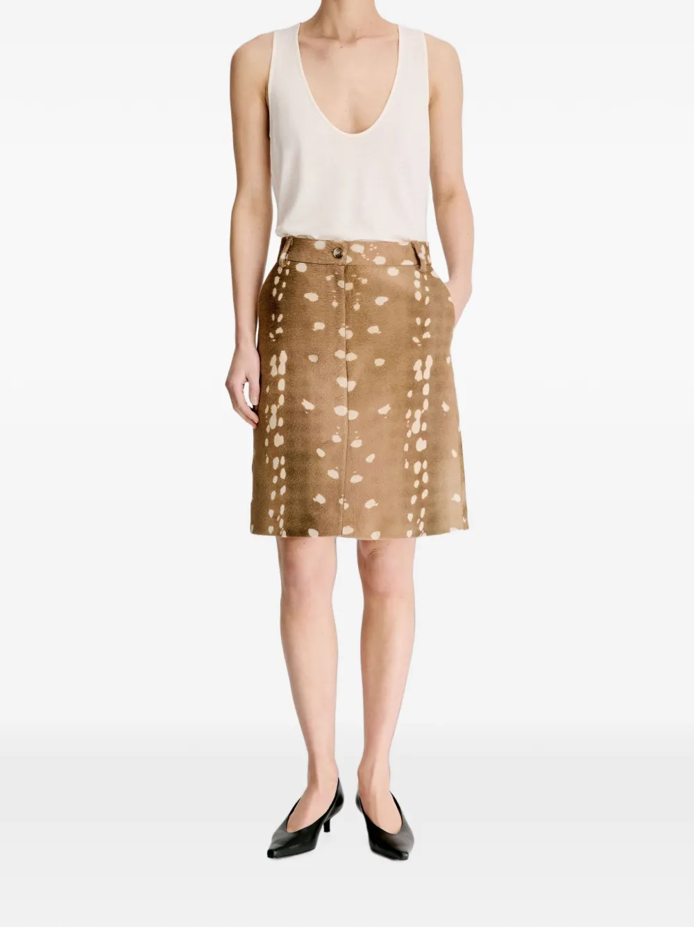 LouLou de Saison Mica midi-rok met print Bruin