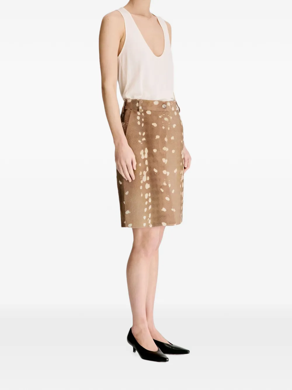 LouLou de Saison Mica midi-rok met print Bruin