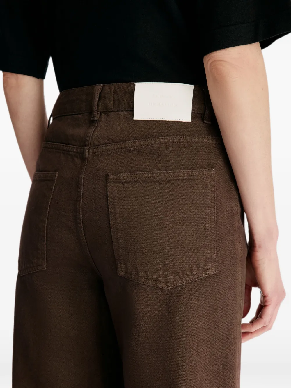LouLou de Saison Mico low-waist jeans met wijde pijpen Bruin