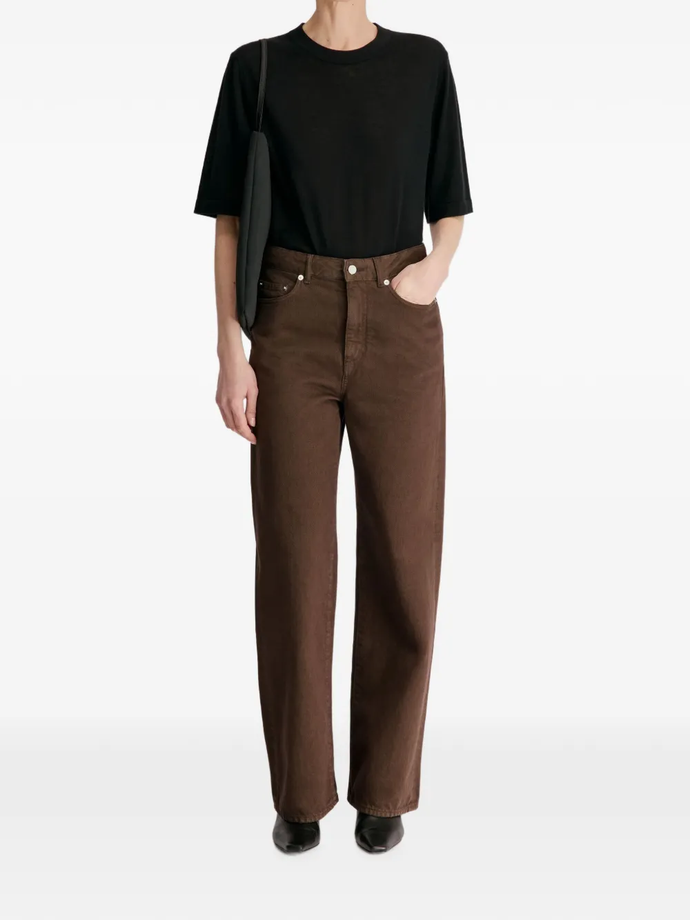 LouLou de Saison Mico low-waist jeans met wijde pijpen Bruin