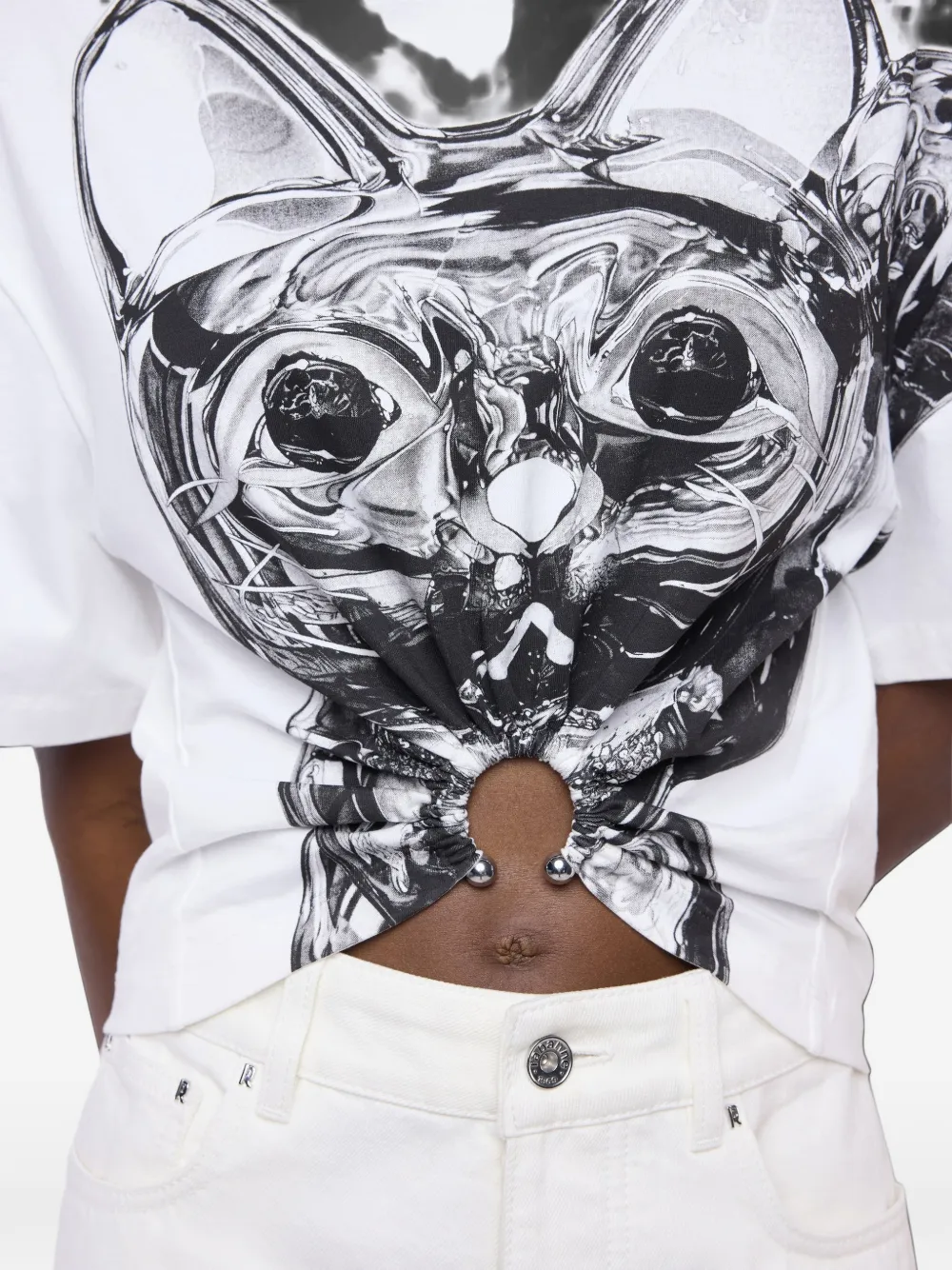 Rabanne T-shirt met print Wit
