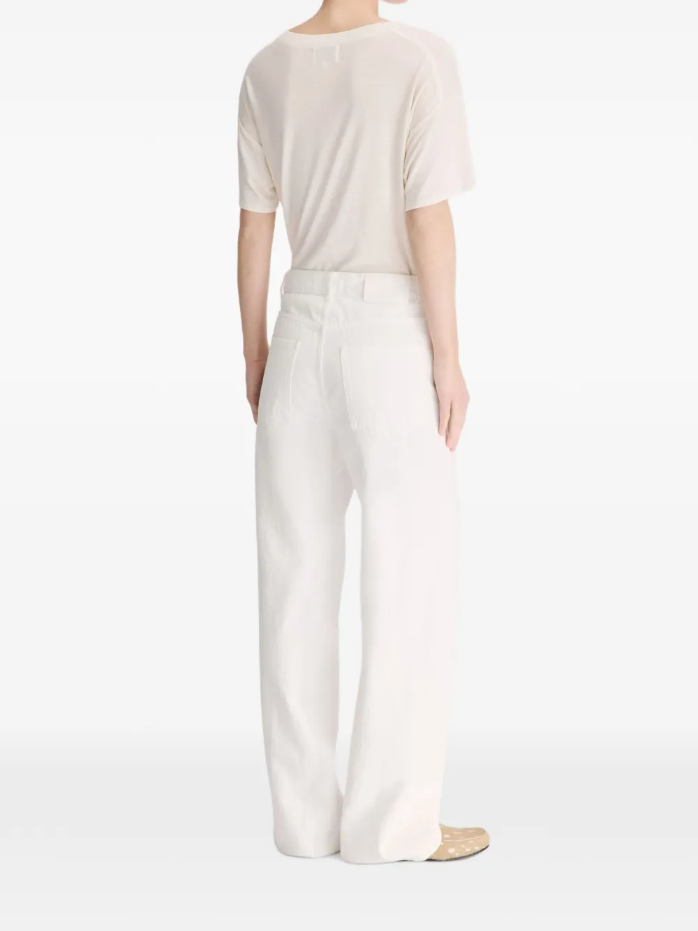 LouLou de Saison Mico jeans met wijde pijpen Beige