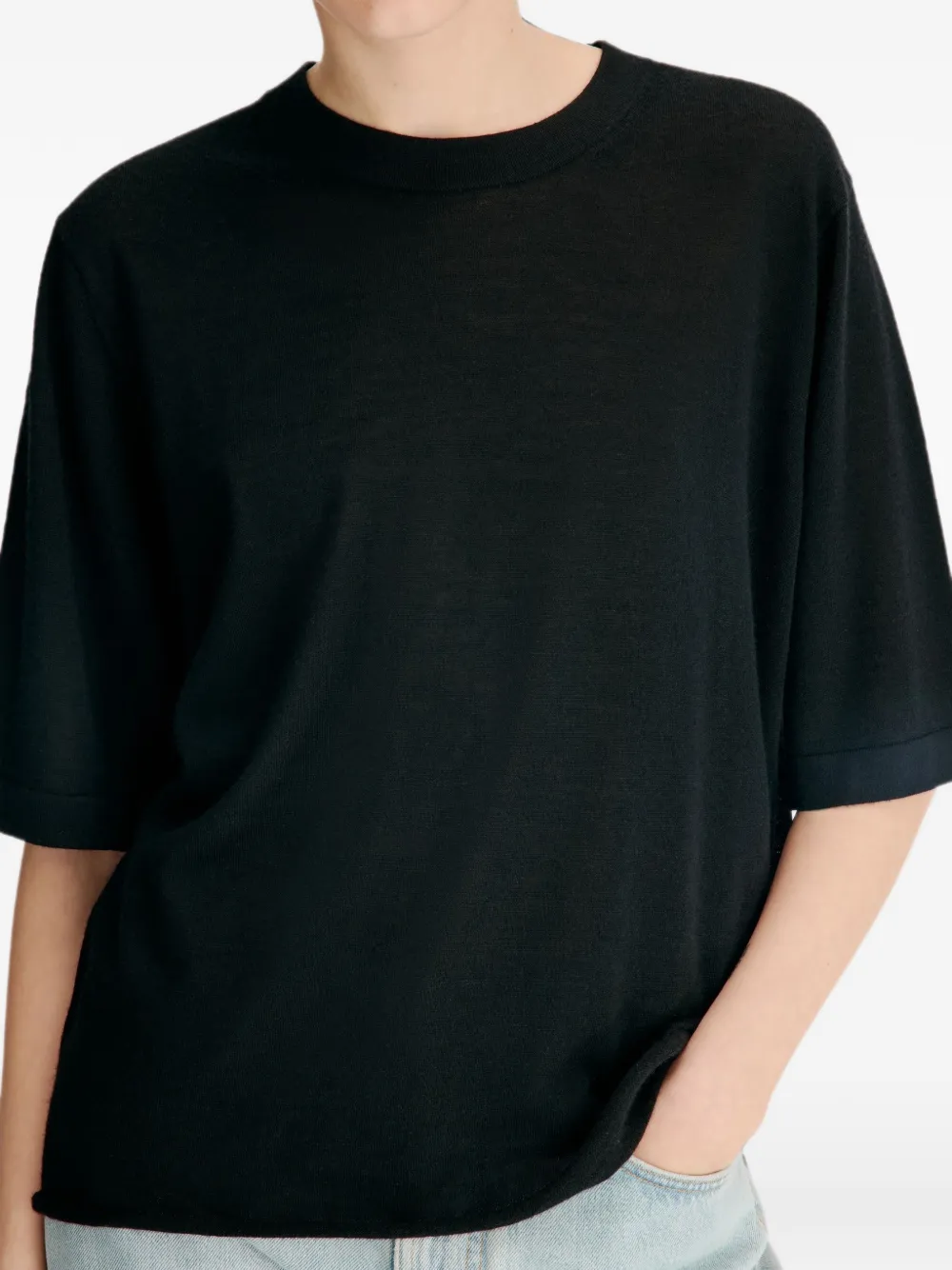 LouLou de Saison Nala LDS kasjmier T-shirt Zwart