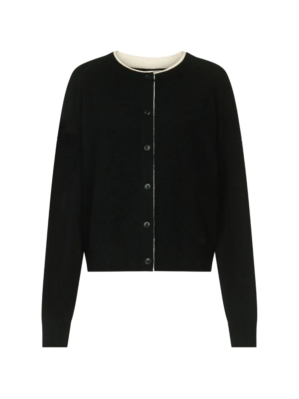 LouLou de Saison Nicola bicolor cashmere cardigan - Nero