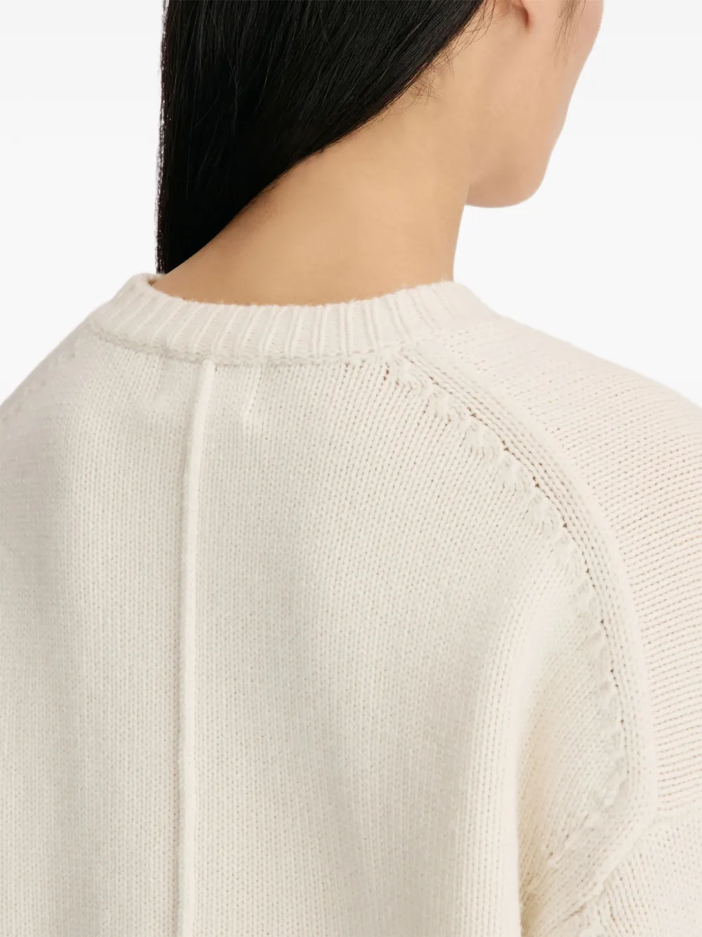 LouLou de Saison Kasjmier trui met verlaagde schouders Beige