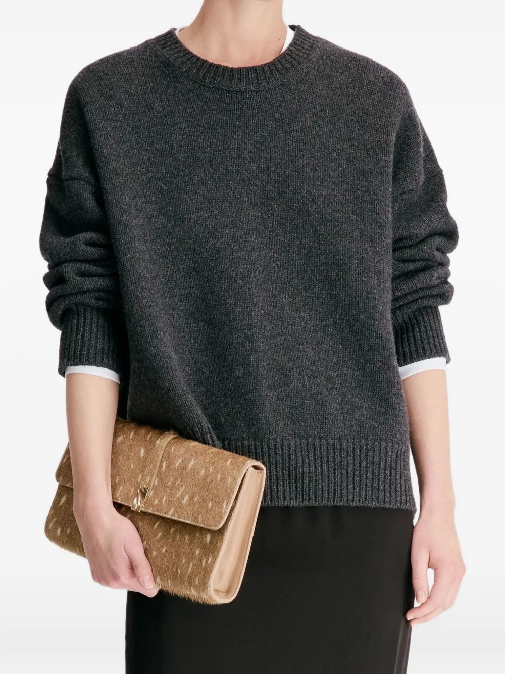 LouLou de Saison Pia LDS Kaschmirpullover mit tiefen Schultern - Grau