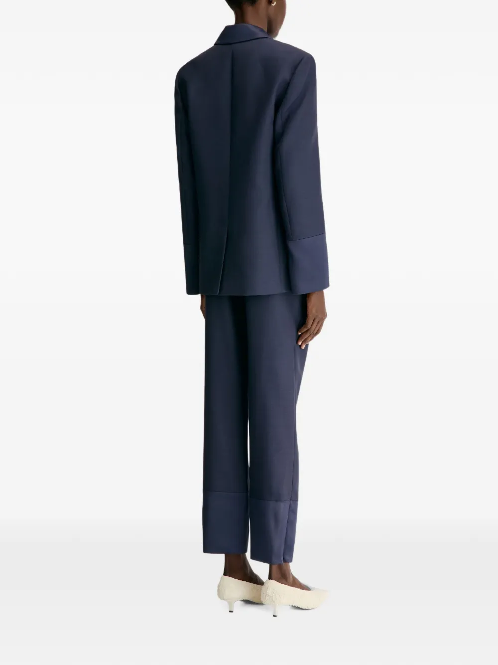 LouLou de Saison Rae blazer met knoopsluiting en opgestikte zak Blauw