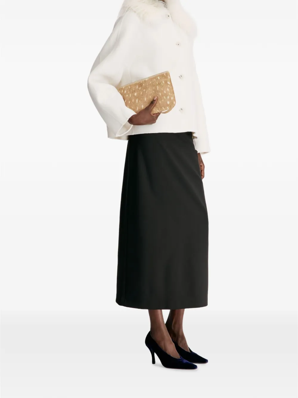 LouLou de Saison Rafe jack met afneembare kraag van imitatiebont Beige