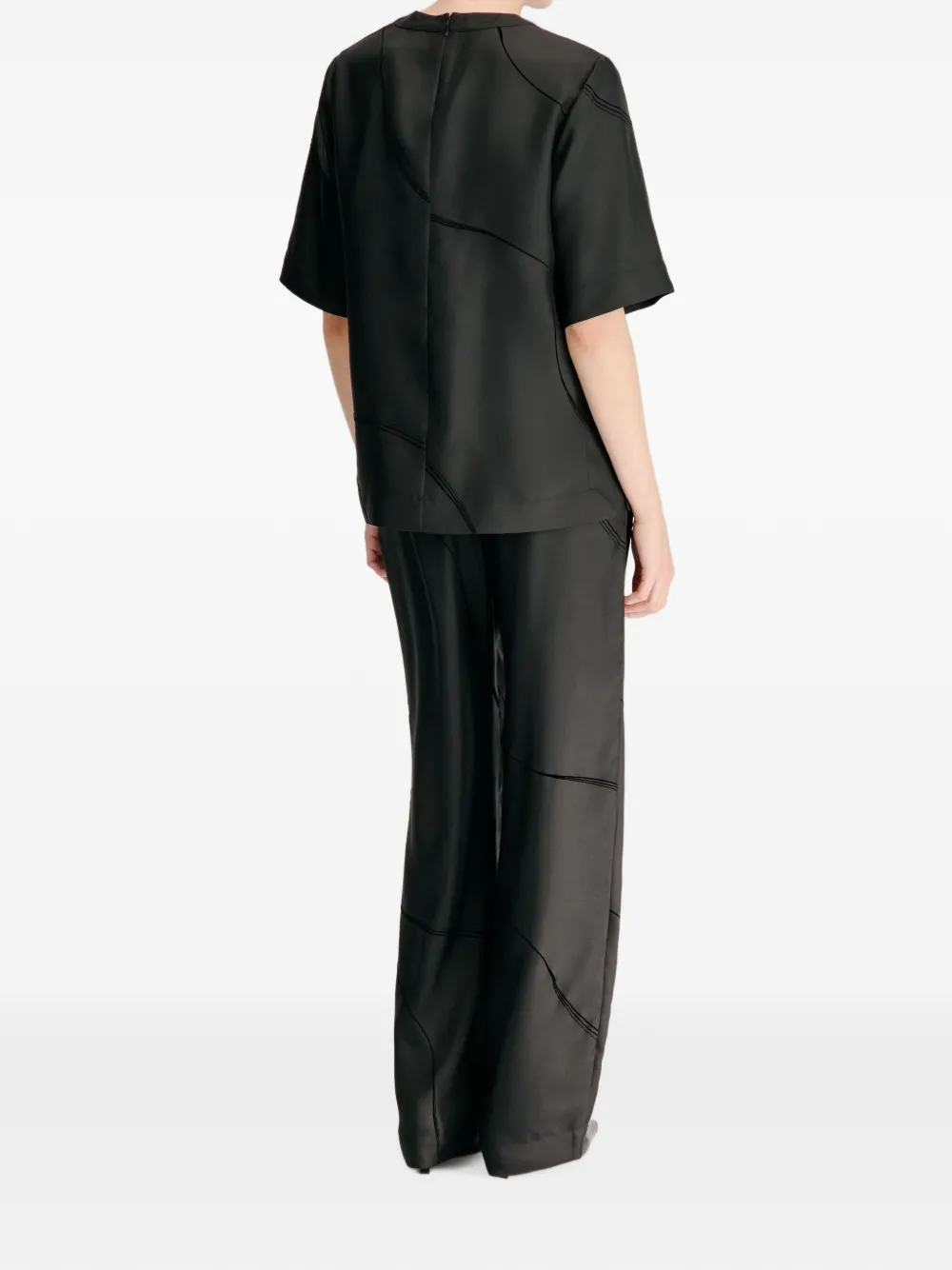 LouLou de Saison Remo blouse met korte mouwen Zwart