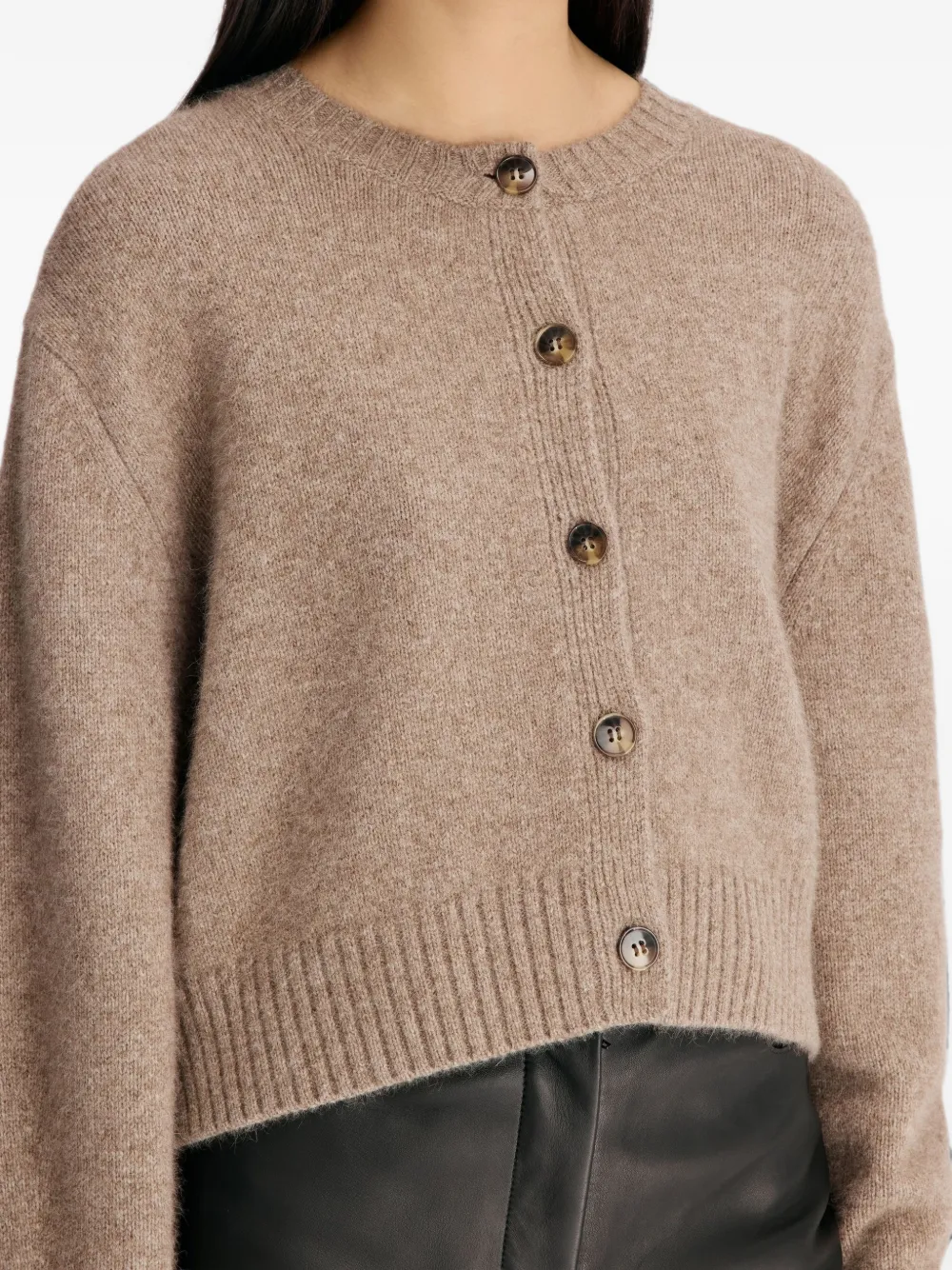 LouLou de Saison Remus ribgebreid cropped vest Beige