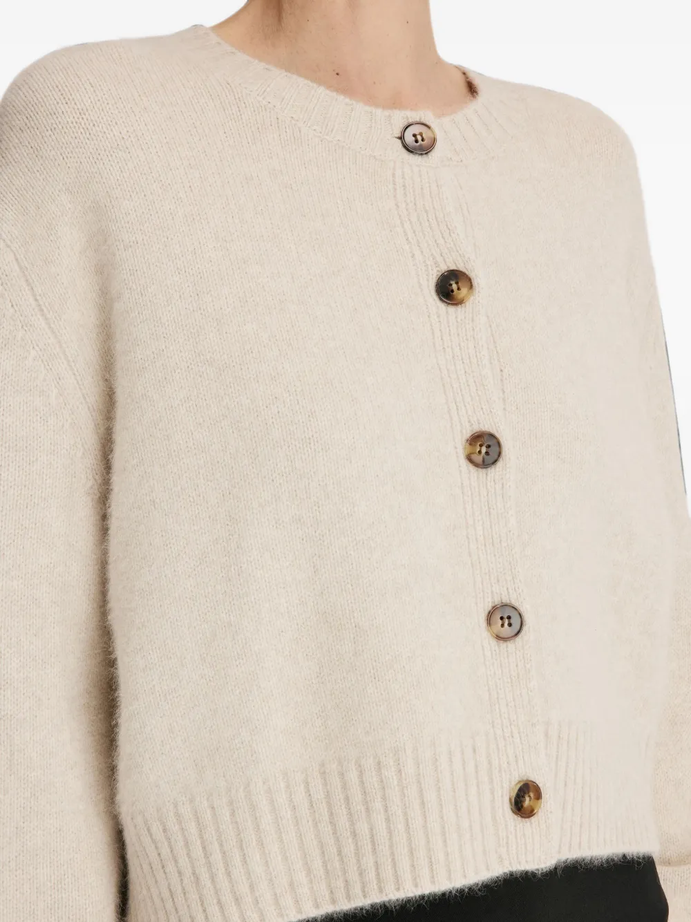 LouLou de Saison Remus ribgebreid cropped vest Beige