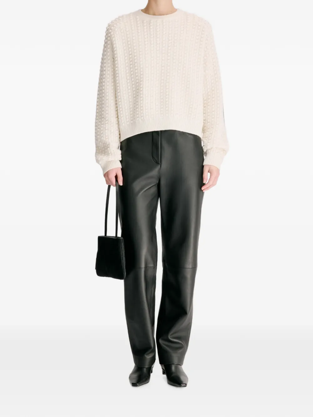 LouLou de Saison Rolf kasjmier trui met bubbelstiksel Beige