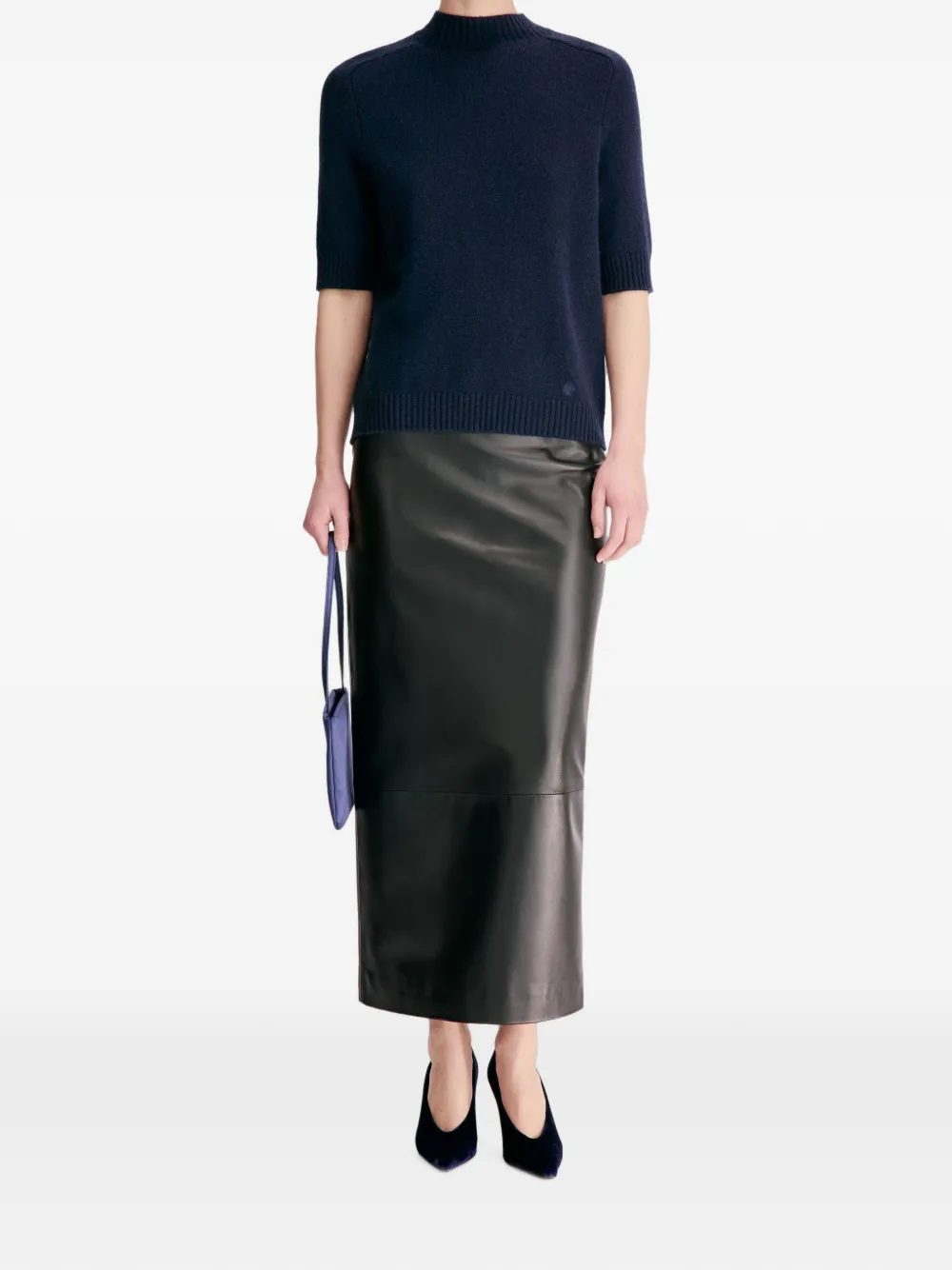 LouLou de Saison Kasjmier trui met opstaande kraag Blauw