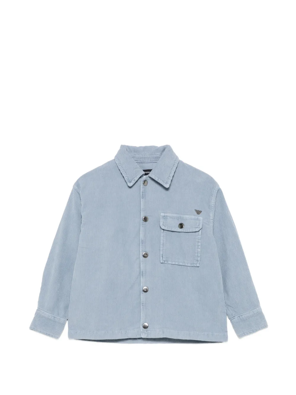 Emporio Armani Kids corduroy logo-plaque jacket - Blau