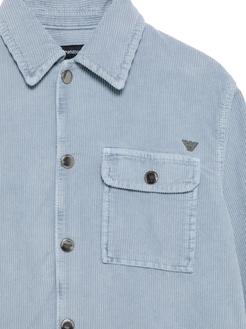 Emporio Armani Kids Ribfluwelen jack met logo-plakkaat Blauw