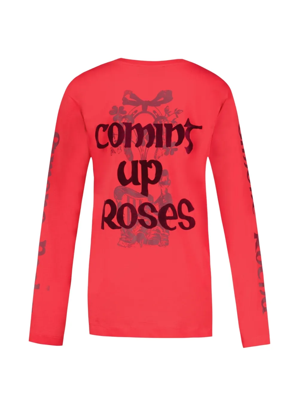 Simone Rocha Coming Up Roses T-shirt met lange mouwen Rood
