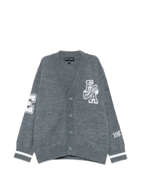 Emporio Armani Kids logo-intarsia button-up cardigan