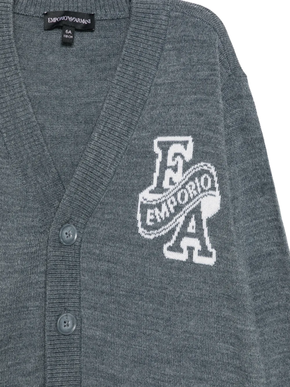 Emporio Armani Kids Vest met logo-intarsia Grijs